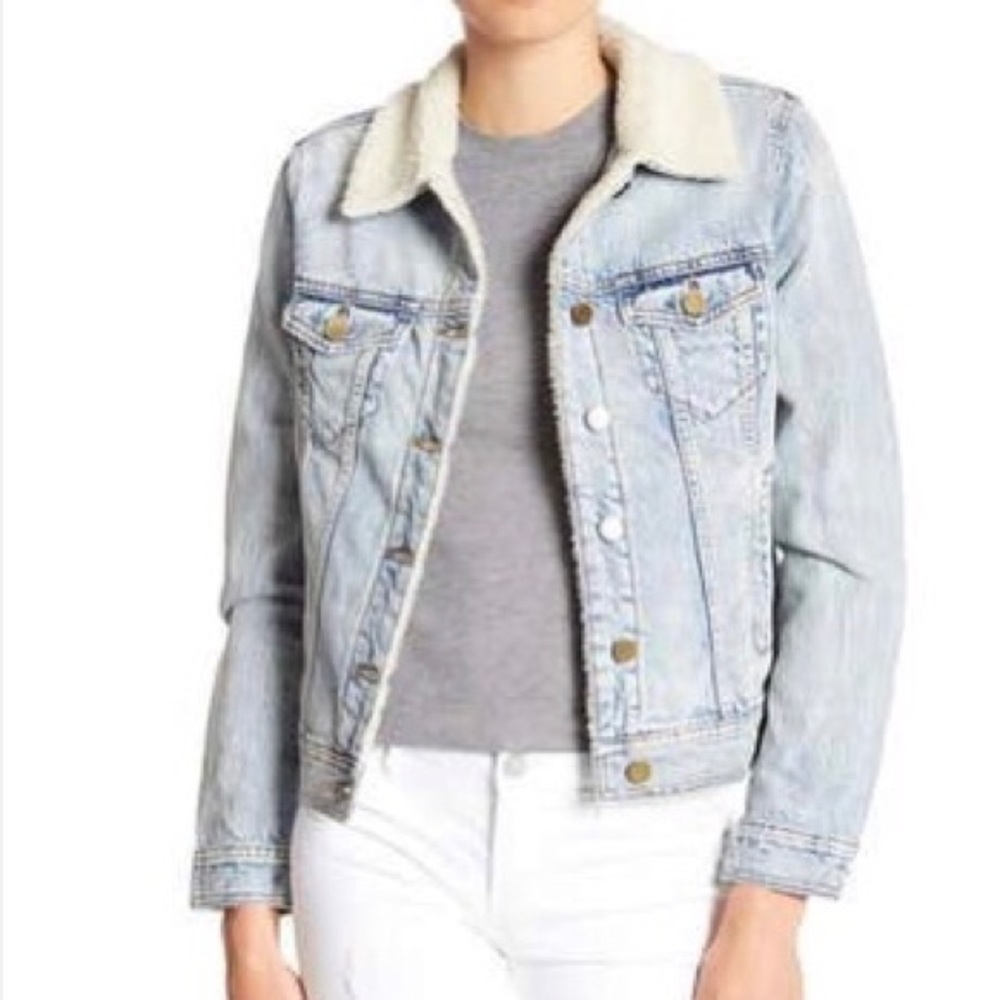 Articles of society faux shearling denim jacket